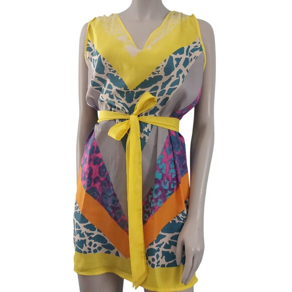 JEALOUS TOMATO Yellow Swim Coverup Pool Party Sexy Summer Dress Colorful - Picture 2 of 15